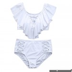 QBQCBB Plus Size Swimwear Women Two Piece Bikini Set Solid Swimsuit Ruffled Beachwear White B07MLTL2HQ